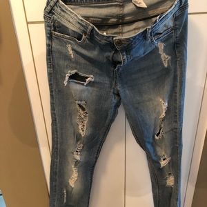 Destroyed denim jeans